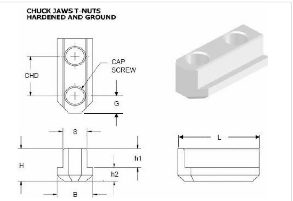 T NUT 8 INCH Soft Jaws For B-208 KITAGAWA SAMCHULLY CNC LATHE — CNC ...